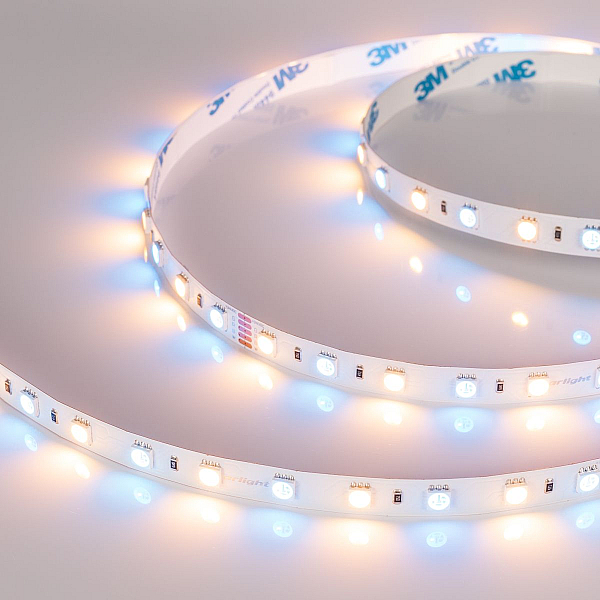 Светодиодная лента Arlight RT-B60-10mm 24V RGBW-Warm (14.4 W/m, IP20, 5m) (Открытый) 018327(3)