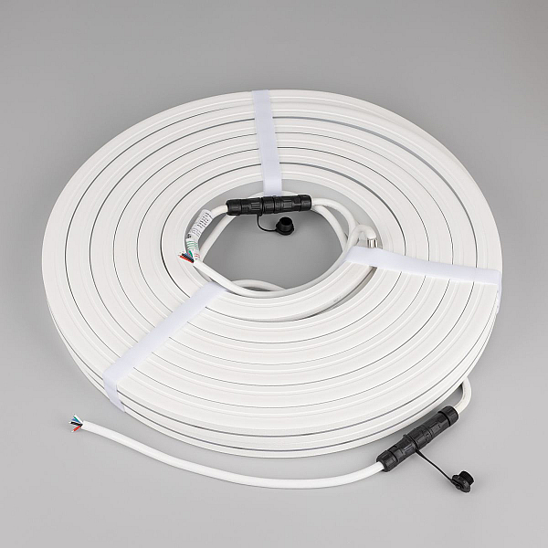 Светодиодная лента герметичная Arlight MOONLIGHT-PRO-TOP-X336-20x20mm 24V RGBW-Warm (12 W/m, IP67, 10m, wire x2) (Вывод боковой) 054988