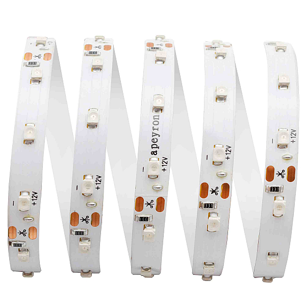 Светодиодная лента Apeyron 12В СТ 4,8Вт/м smd3528, 60д/м IP67 (НАНО) 5м желтая 00-83