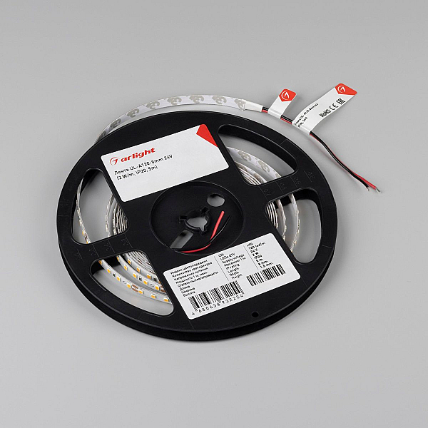 Светодиодная лента Arlight UL-A120-8mm 24V Day4000 (2 W/m, IP20, 5m) 057520