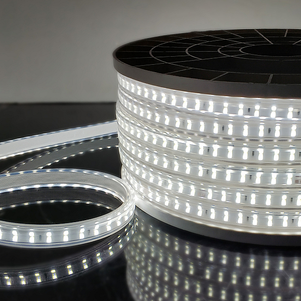 Светодиодная лента Elektrostandard 220V 18W 180Led 2835 IP65, холодный белый, 50 м, двухрядная 4690389170041