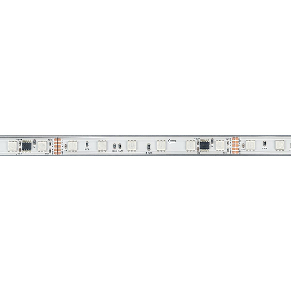 Светодиодная лента герметичная Arlight 14W/m 60LED/m 5060SMD разноцветный 5М DMX-PS-B60-12mm 24V 039182