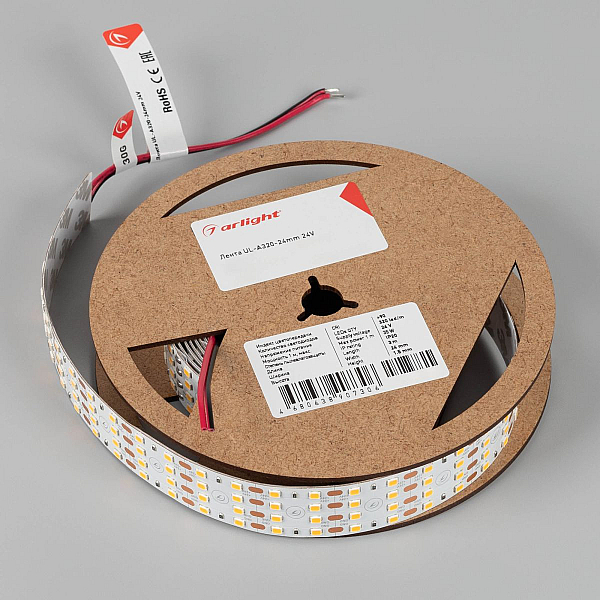 Светодиодная лента Arlight UL-A320-24mm 24V White6000 (35 W/m, IP20, 3m) 061411