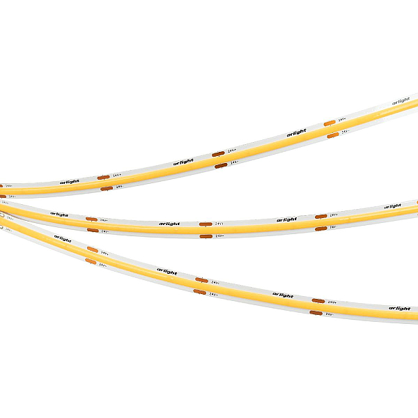 Светодиодная влагозащищенная лента Arlight 10W/m 480Led/m CSP теплый белый 5M герметичная COB-SE-X480-8mm 24V Warm2700 045857