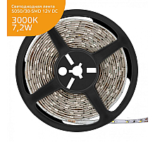Светодиодная лента Gauss 7,2W/m 30LED/m 5050SMD теплый белый 5M 355000107