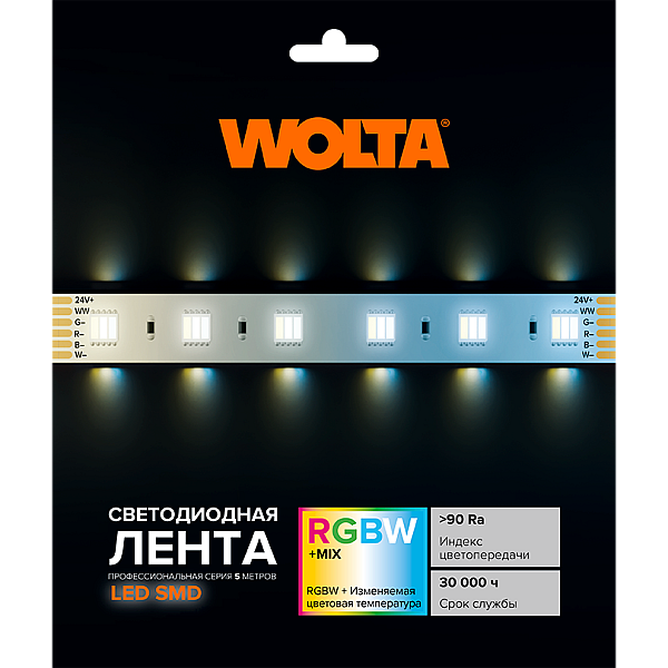 Светодиодная лента WOLTA WLS5050-16W/RGBW-MIX/24H60-01