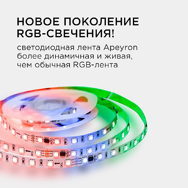 Комплект адресной светодиодной ленты Apeyron 24В, 14,4Вт/м, smd5050 10-91