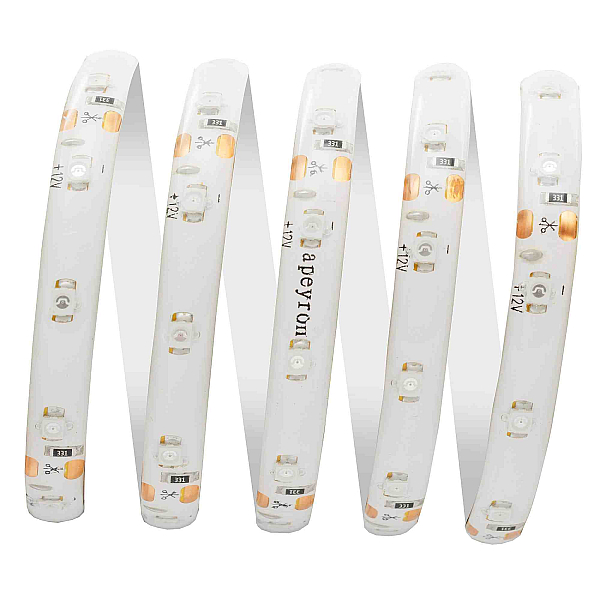 Светодиодная лента Apeyron 12В СТ 4,8Вт/м smd3528, 60д/м IP65 5м желтая 00-05