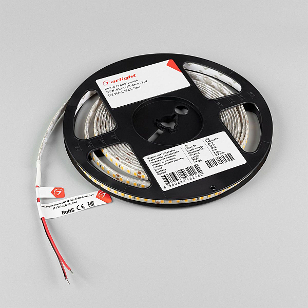 Светодиодная герметичная лента Arlight RTW-SE-A160-8mm 24V Warm2700 (12 W/m, IP65, 5m) 057506