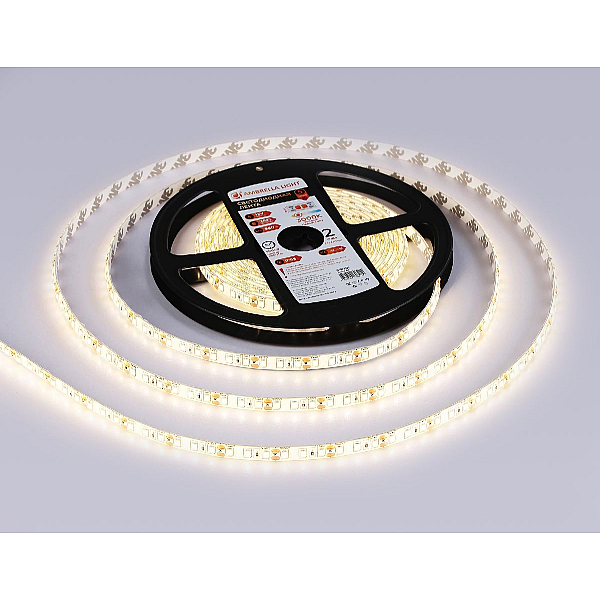 Светодиодная влагозащищенная лента Ambrella Light 9,6W/m 120LED/m 2835SMD теплый белый 5M GS1201