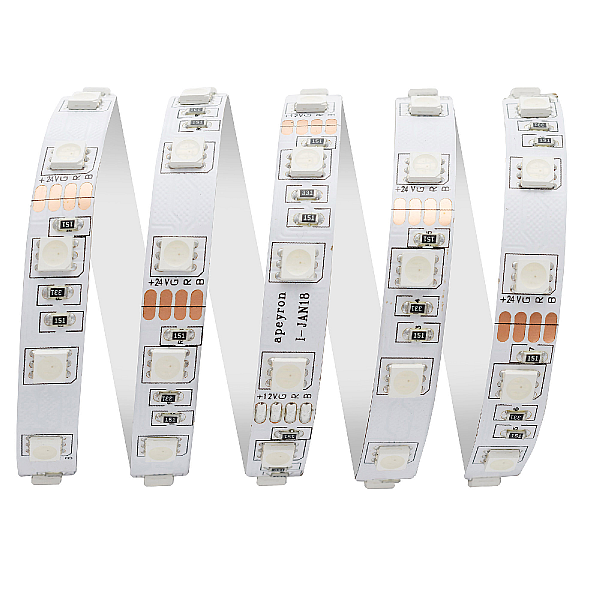 Светодиодная лента Apeyron 24В 14,4Вт/м smd5050 60д/м IP20 5м RGB 00-337
