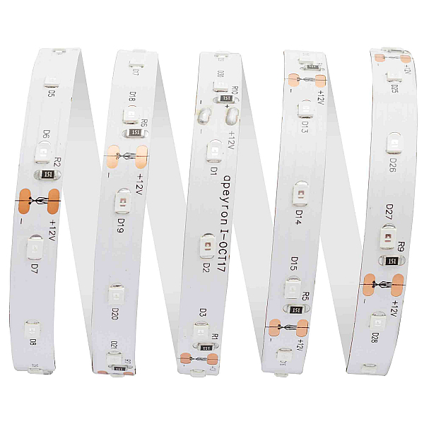 Светодиодная лента Apeyron 12В СТ 4,8Вт/м smd3528, 60д/м IP20 5м зеленая 34BL