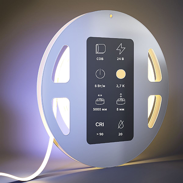Светодиодная лента Maytoni 8W/m 320LED/m COB теплый белый 5M 201070