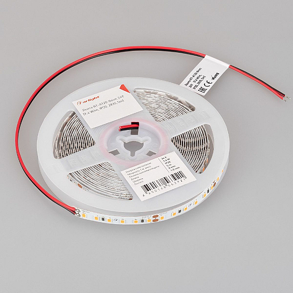 Светодиодная лента Arlight RT-A120-8mm 24V Pink (9.6 W/m, IP20, 2835, 5m) 043380