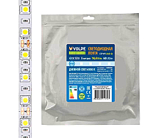 Светодиодная лента Volpe 14,4W/m 60LED/m 5050SMD холодный белый 5M ULS-Q221 5050-60LED/m-10mm-IP20-DC12V-14,4W/m-5M-6500K UL-00004352
