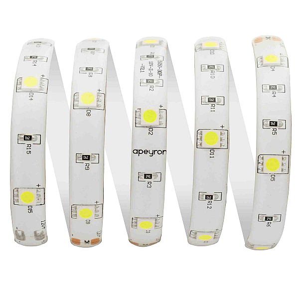 Светодиодная лента Apeyron 12В СТ 7,2Вт/м smd5050 30д/м IP65 360Лм/м 5м 6500К 00-39