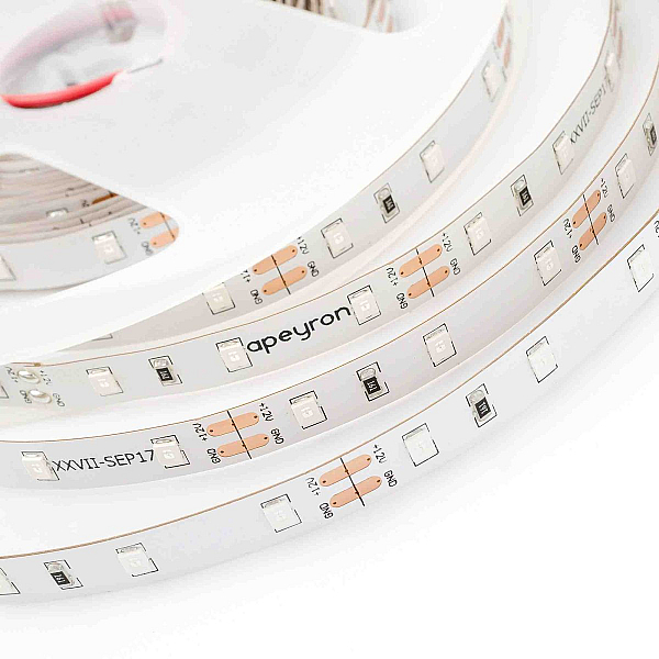 Светодиодная лента Apeyron 12В, 4,8Вт/м, smd3528, 60д/м, IP20 5м Красный 00-435