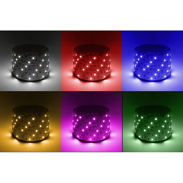 Светодиодная лента Эра 12В 5050 14,4Вт/м RGB+6500K 5м IP20 LS5050-14,4-60-12-RGB+W(6500)-IP20-1 year-5m Б0059911