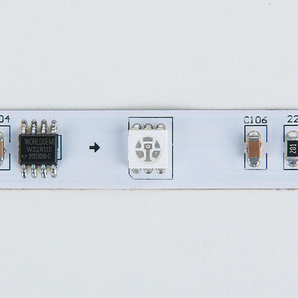 Светодиодная лента Elektrostandard 12V 7,2W 30Led 5050 IP20 RGB, 5м 4690389040160