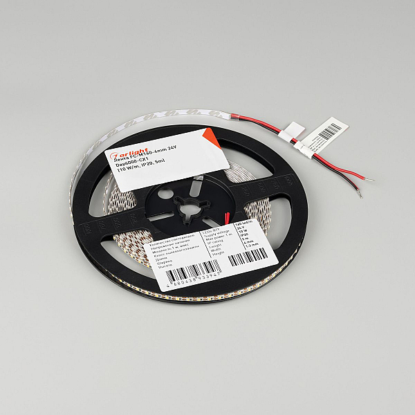 Светодиодная лента Arlight FC-M160-4mm 24V Warm2400-CX1 (10 W/m, IP20, 5m) 057861
