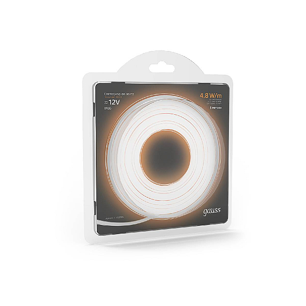 Светодиодная влагозащищенная лента Gauss 4,8W/m 60LED/m 2835SMD теплый белый 5M 311000105