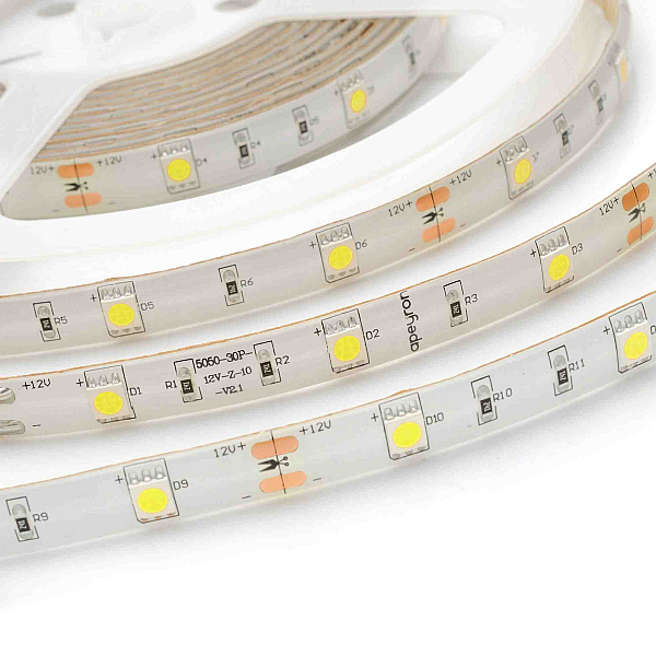 Светодиодная лента Apeyron 12В СТ 7,2Вт/м smd5050 30д/м IP65 360Лм/м 5м 6500К 00-39