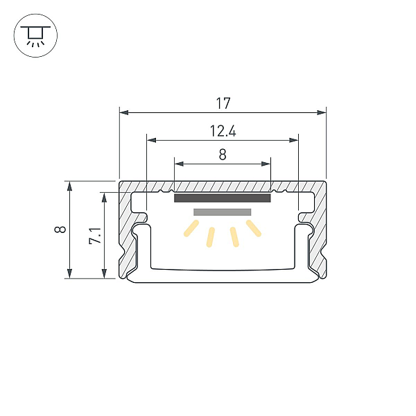 Набор для светодиодной подсветки Arlight ARL-KIT-SLIM-FC 24V Day4000 (14 W/m, IP20, 2m) (Алюминий+пластик) 053437