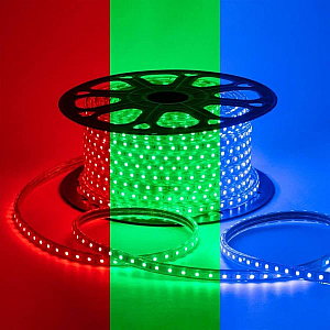Светодиодная лента OGM Эконом 220В 5050 8Вт/м RGB 50м IP65 O17-10