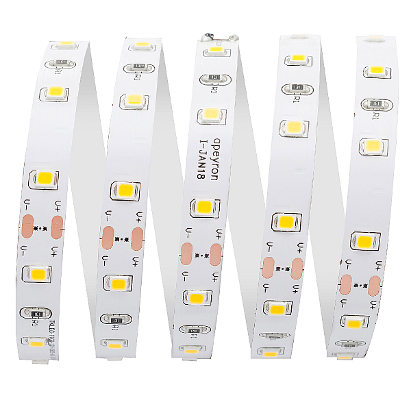 Светодиодная лента Apeyron 24В 14,4Вт/м smd5050 60д/м IP20 800Лм/м 5м 4000К 00-339