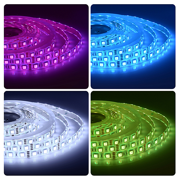Светодиодная влагозащищенная лента Apeyron 14,4W/m 60Led/m 5050SMD разноцветная 1M 260BL