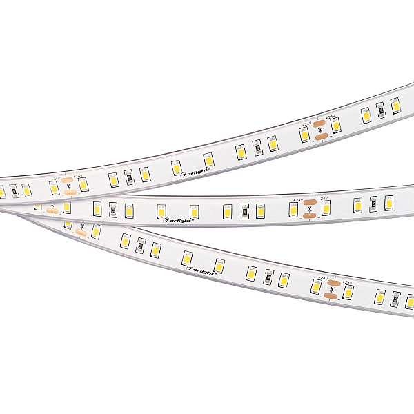 Светодиодная герметичная лента Arlight RTW-PS-A80-12mm 24V Warm2400 (4.8 W/m, IP67, TWP100, 5m) 053506