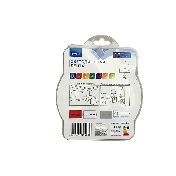 Светодиодная лента Apeyron 12В СТ 4,8Вт/м smd3528, 60д/м IP20 5м зеленая 34BL