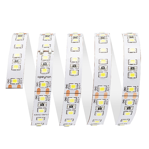 Светодиодная лента Apeyron 24В 16Вт/м smd2835 120д/м IP20 1500Лм/м 5м 6500К 00-343