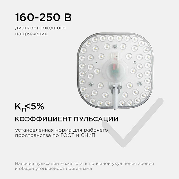 Светодиодный модуль со встроенным драйвером Apeyron 160-250В 24Вт 2100 лм 6500K 02-29