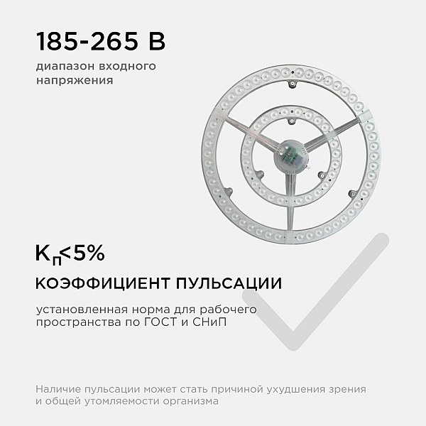 Светодиодный модуль со встроенным драйвером Apeyron 185-265В 72Вт 5400 лм 4000K 02-28