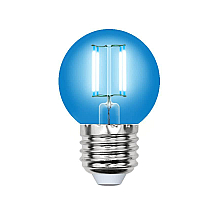 Лампа светодиодная филаментная (UL-00002990) Uniel E27 5W синий LED-G45-5W/BLUE/E27 GLA02BL