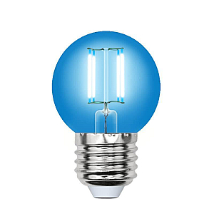 Лампа светодиодная филаментная (UL-00002990) Uniel E27 5W синий LED-G45-5W/BLUE/E27 GLA02BL
