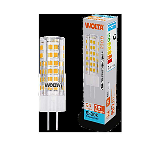 Светодиодная лампа WOLTA 7Вт 6500K G4 кукуруза матовая WSTD-JC-220V7W6KG4-C