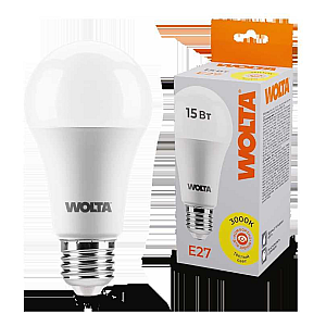 Светодиодная лампа WOLTA 15Вт 3000К E27 груша матовая 25Y60BL15E27