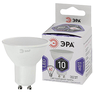 Лампа светодиодная Эра GU10 10W 6000K LED MR16-10W-860-GU10 Б0049074