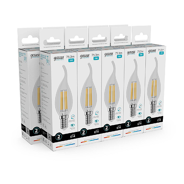 Лампа светодиодная Gauss Filament Elementary E14 12W 4100K 42122