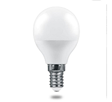 Лампа светодиодная Feron E14 9W 2700K шар матовый LB-1409 38077