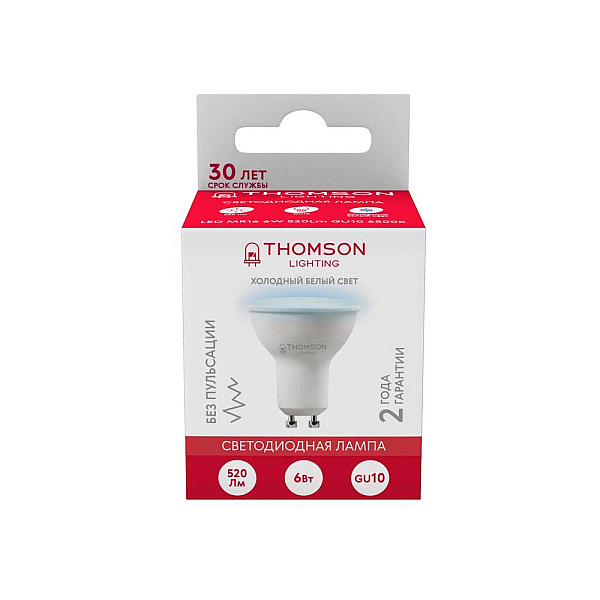 Лампа светодиодная Thomson GU10 6W 6500K TH-B2326
