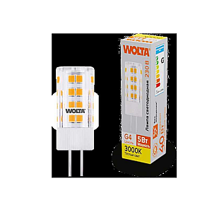 Светодиодная лампа WOLTA 5Вт 3000K G4 кукуруза матовая WSTD-JC-220V5W3KG4-C