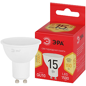 Лампа светодиодная Эра RED LINE LED MR16-15W-827- GU10 R 15Вт софит Б0070093
