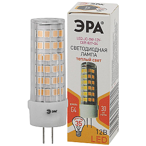 Лампа светодиодная Эра G4 5W 2700K LED JC-5W-12V-CER-827-G4 Б0049087