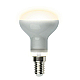 Лампа светодиодная рефлекторная (UL-00001491) Uniel E14 6W 3000K матовая LED-R50-6W/WW/E14/FR PLS02WH