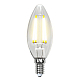 Лампа светодиодная филаментная (UL-00002198) Uniel E14 6W 4000K прозрачная LED-C35-6W/NW/E14/CL GLA01TR