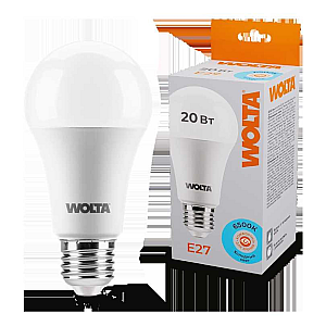 Светодиодная лампа WOLTA 20Вт 6500К E27 груша матовая 25W65BL20E27