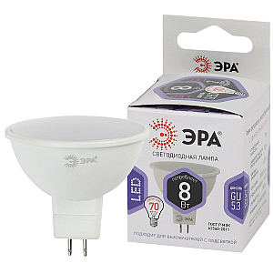 Лампа светодиодная Эра GU5.3 8W 6000K LED MR16-8W-860-GU5.3 Б0049071